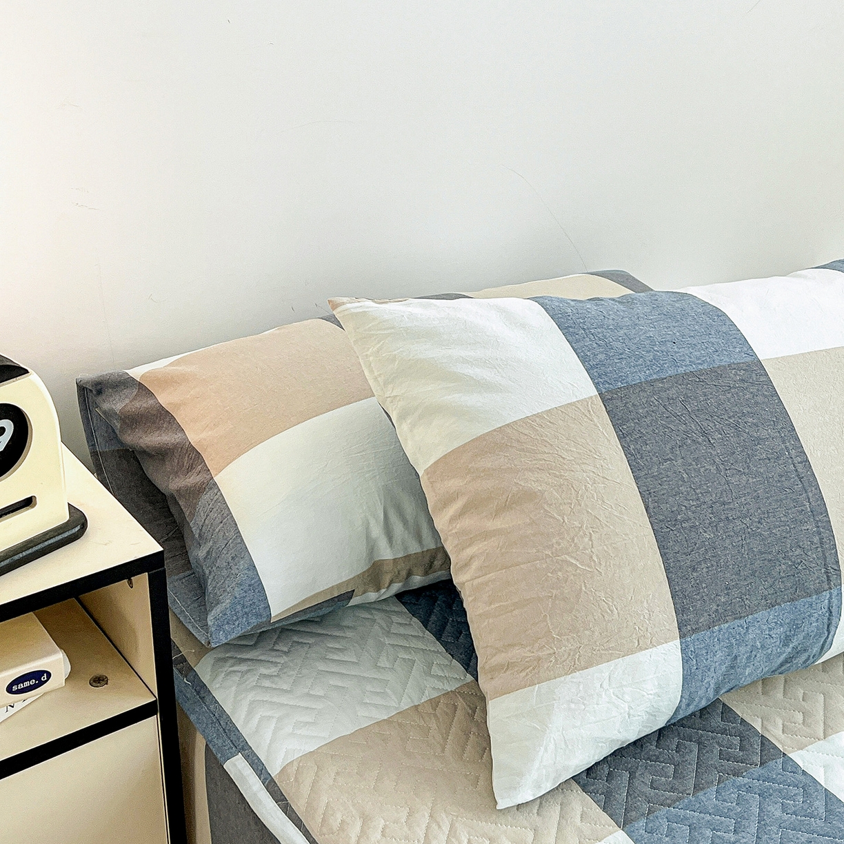 91家纺网 家纺一手货源 找家纺 （总）梦洋家纺 2025新款全棉色织水洗棉夹棉床笠