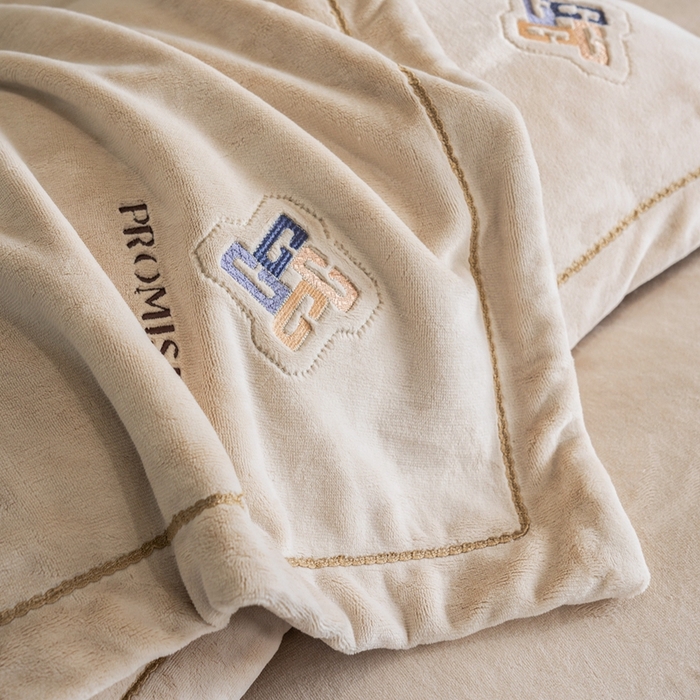 91家纺网 家纺一手货源 找家纺 （总）2025新款300g宽边绣花牛奶绒-悦