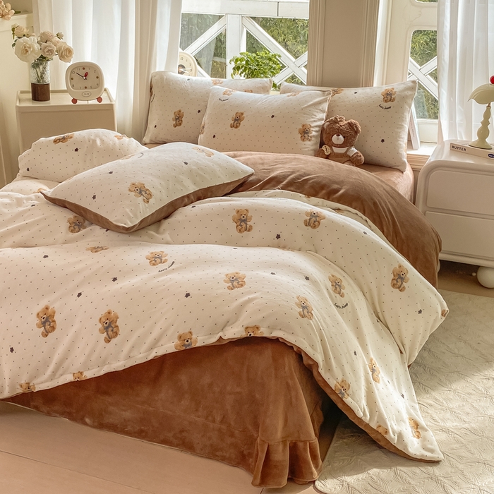 91家纺网 家纺一手货源 找家纺 （总）豫见家纺 2025新款牛奶绒印花四件套