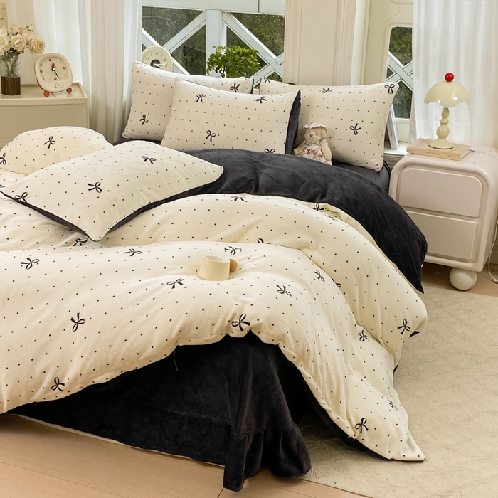 91家纺网 家纺一手货源 找家纺 （总）豫见家纺 2025新款牛奶绒印花四件套