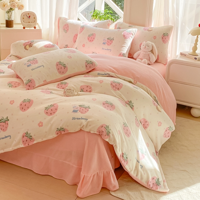 91家纺网 家纺一手货源 找家纺 （总）豫见家纺 2025新款牛奶绒印花四件套