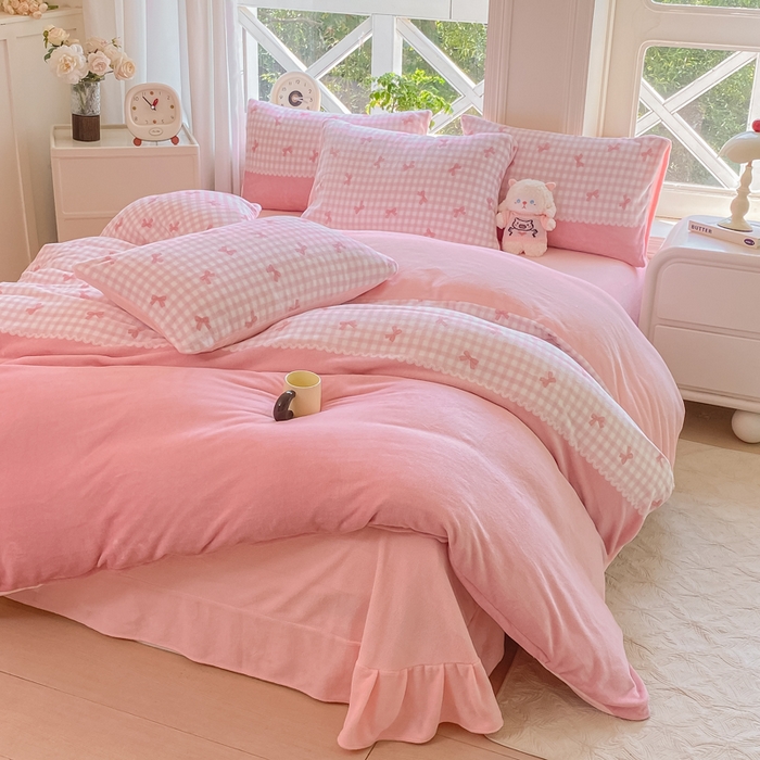 91家纺网 家纺一手货源 找家纺 （总）豫见家纺 2025新款牛奶绒印花四件套