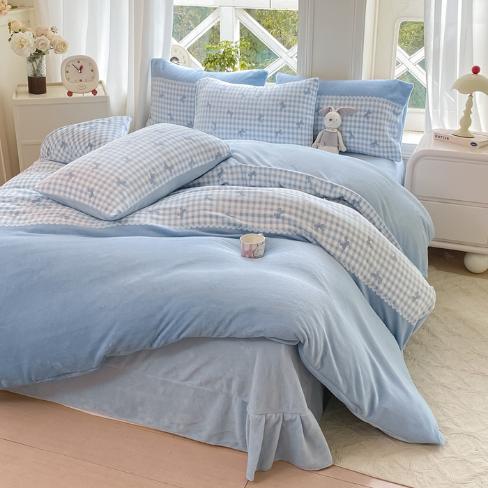 91家纺网 家纺一手货源 找家纺 （总）豫见家纺 2025新款牛奶绒印花四件套