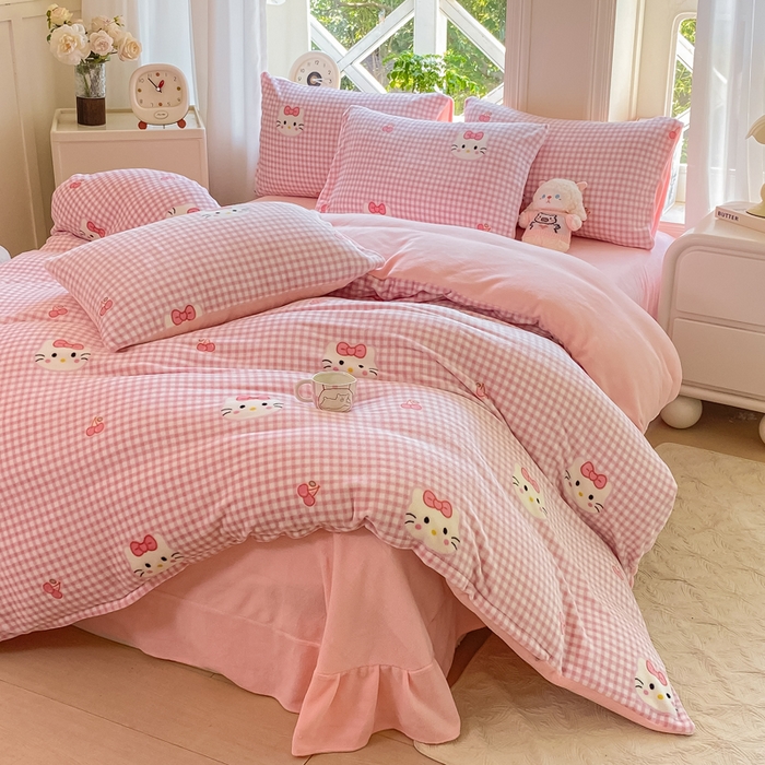 91家纺网 家纺一手货源 找家纺 （总）豫见家纺 2025新款牛奶绒印花四件套