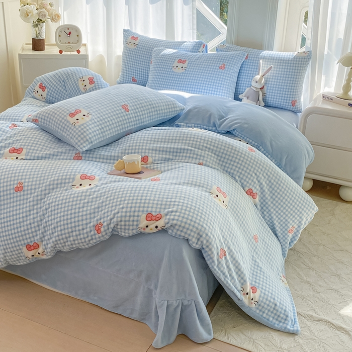 91家纺网 家纺一手货源 找家纺 （总）豫见家纺 2025新款牛奶绒印花四件套