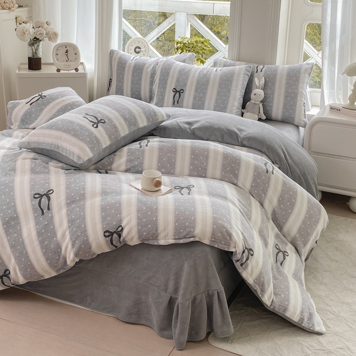 91家纺网 家纺一手货源 找家纺 （总）豫见家纺 2025新款牛奶绒印花四件套