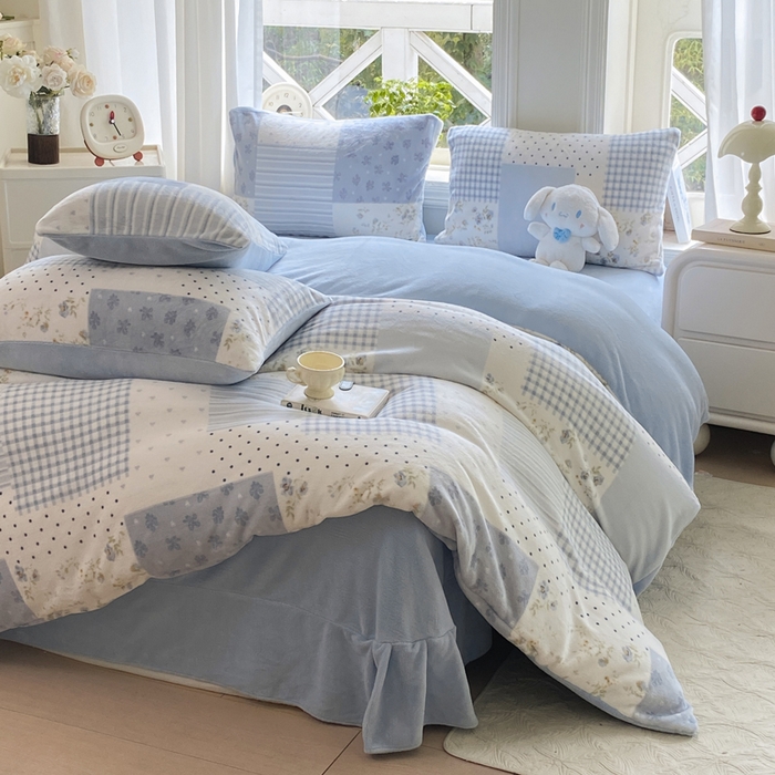 91家纺网 家纺一手货源 找家纺 （总）豫见家纺 2025新款牛奶绒印花四件套