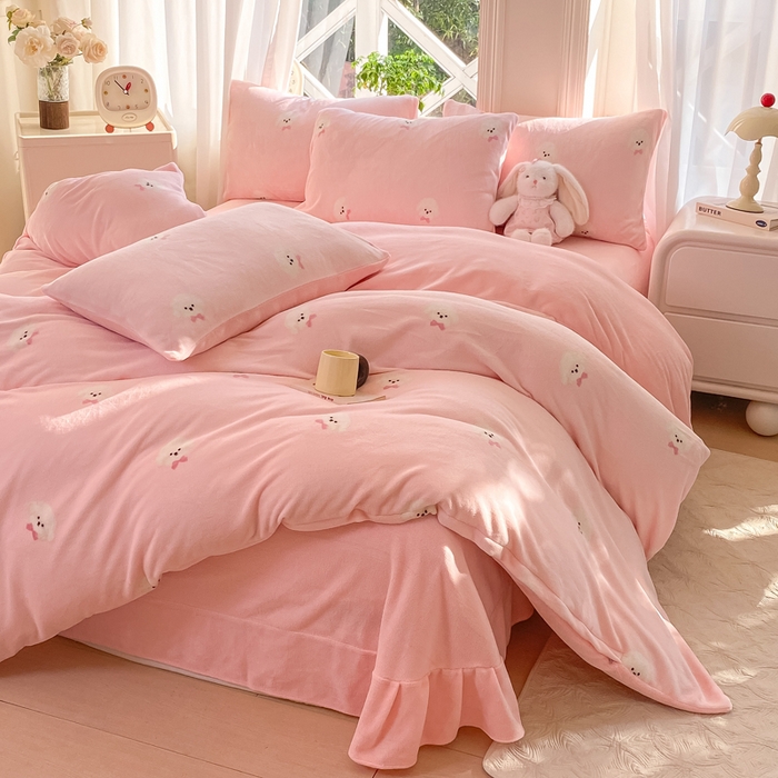 91家纺网 家纺一手货源 找家纺 （总）豫见家纺 2025新款牛奶绒印花四件套