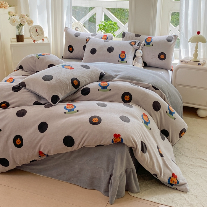 91家纺网 家纺一手货源 找家纺 （总）豫见家纺 2025新款牛奶绒印花四件套