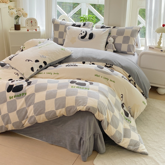 91家纺网 家纺一手货源 找家纺 （总）豫见家纺 2025新款牛奶绒印花四件套