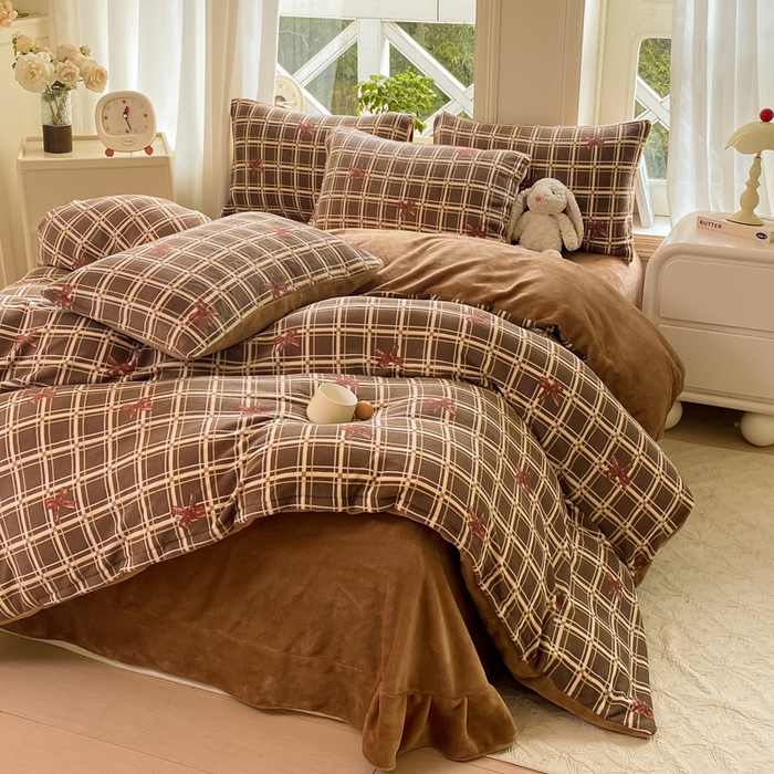 91家纺网 家纺一手货源 找家纺 （总）豫见家纺 2025新款牛奶绒印花四件套