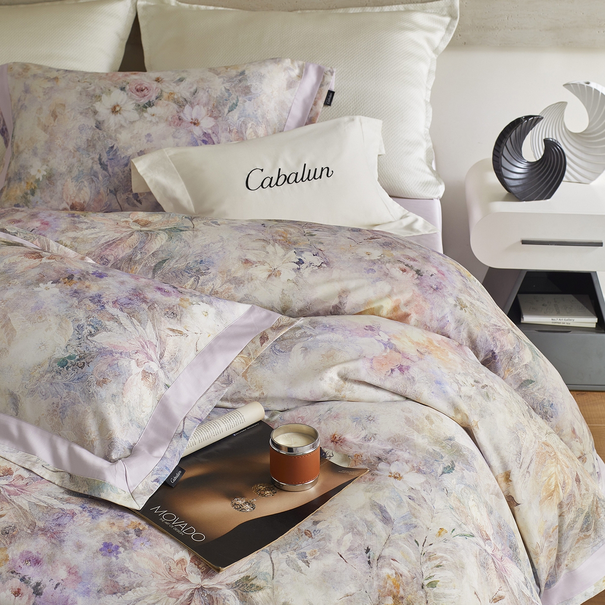 91家纺网 家纺一手货源 找家纺 卡巴伦家纺 2025新款50S超细旦全棉数码印花款四件套（控价298） 芳菲梦境-紫