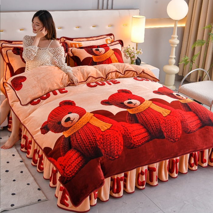 91家纺网 家纺一手货源 找家纺 （总）缘莉娜家纺 2025高克重8斤牛奶绒四件套金貂绒法莱绒加厚保暖直播电商爆款