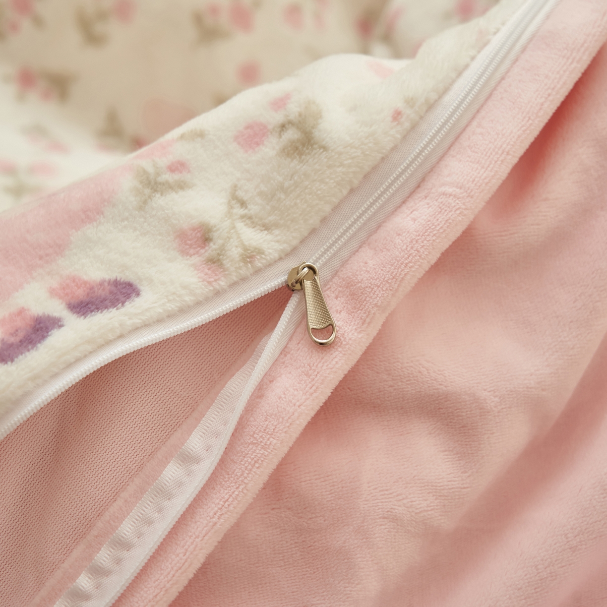 91家纺网 家纺一手货源 找家纺 晨曦家纺 2025新款加厚230克双面牛奶绒卡通可爱法兰绒四件套 兔女孩