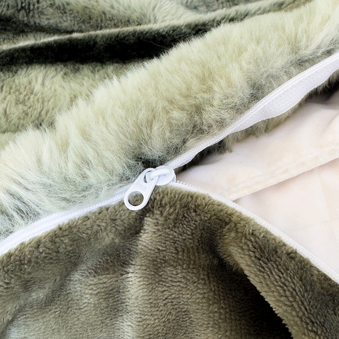 91家纺网 家纺一手货源 找家纺 佰亿莱 2025新款兔兔绒牛奶绒加厚兔毛毯保暖毯子 军绿