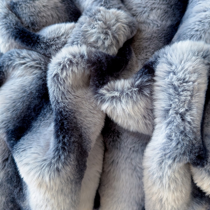 91家纺网 家纺一手货源 找家纺 佰亿莱 2025新款兔兔绒牛奶绒加厚兔毛毯保暖毯子 蓝灰