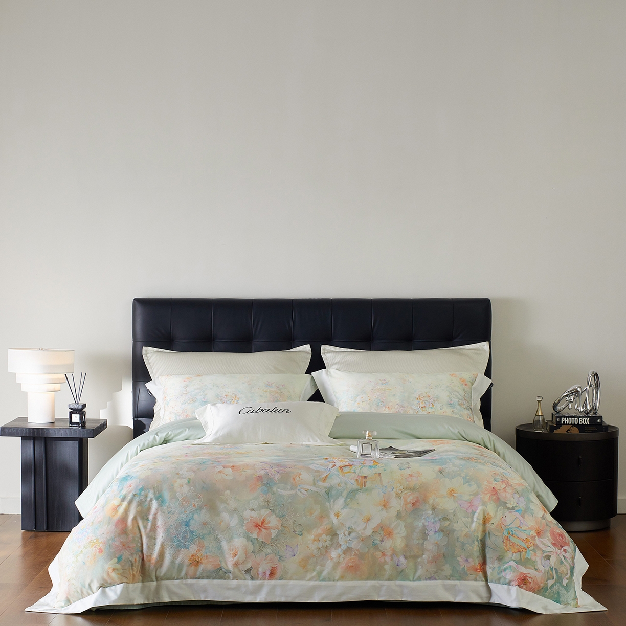 卡巴伦家纺 2025新款50S超细旦全棉数码印花款四件套（控价298） 花精灵-绿