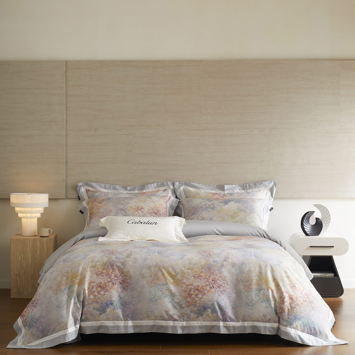 卡巴伦家纺 2025新款50S超细旦全棉数码印花款四件套（控价298） 花镜-兰