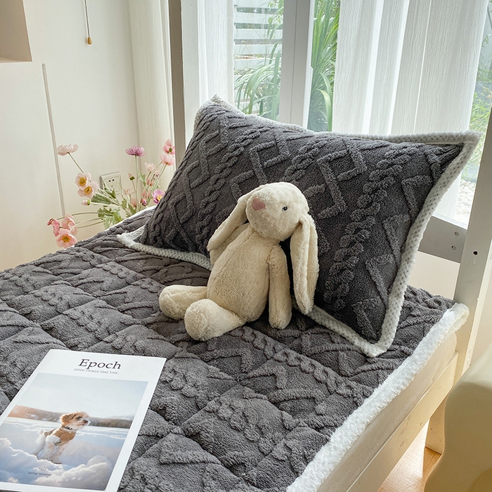 91家纺网 家纺一手货源 找家纺 （总）凌云家纺 2025新品学生宿舍牛奶绒床褥三件套加厚塔芙绒夹棉保暖