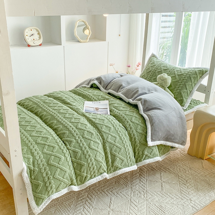 91家纺网 家纺一手货源 找家纺 （总）凌云家纺 2025新品学生宿舍牛奶绒床褥三件套加厚塔芙绒夹棉保暖