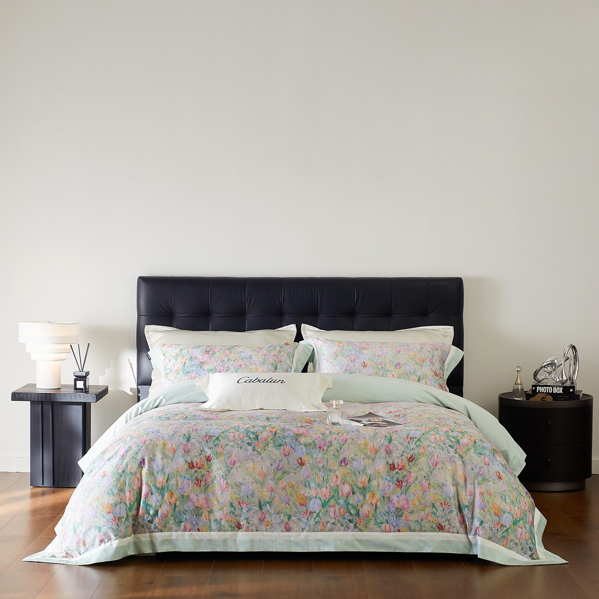 卡巴伦家纺 2025新款50S超细旦全棉数码印花款四件套（控价298） 漫天花海-绿