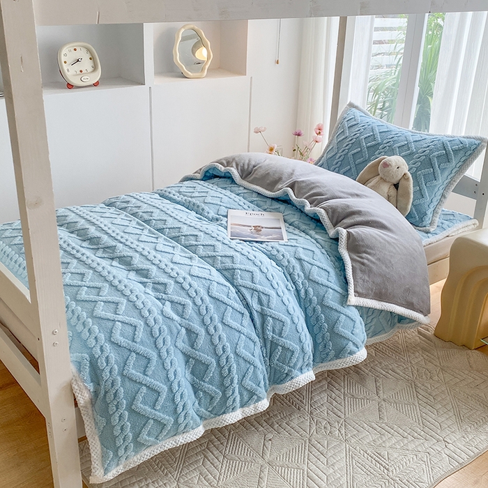 91家纺网 家纺一手货源 找家纺 （总）凌云家纺 2025新品学生宿舍牛奶绒床褥三件套加厚塔芙绒夹棉保暖