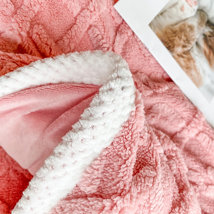 91家纺网 家纺一手货源 找家纺 凌云家纺 2025新品学生宿舍牛奶绒床褥三件套加厚塔芙绒夹棉保暖 粉色