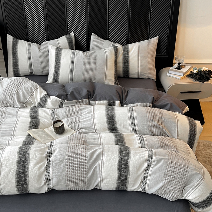 91家纺网 家纺一手货源 找家纺 （总）良品汇馆 2025【全棉磨毛60S色织提花四件套】60S大提花四件套秋冬纯棉民宿