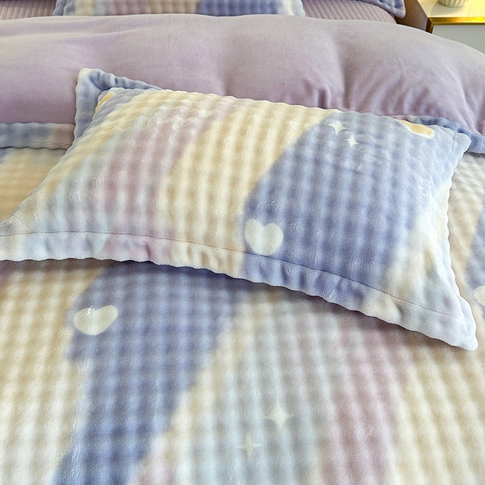 91家纺网 家纺一手货源 找家纺 （总）富缦庭 2025新款泡泡牛奶绒床盖款四件套