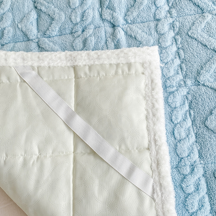 91家纺网 家纺一手货源 找家纺 凌云家纺 2025新品学生宿舍牛奶绒床褥三件套加厚塔芙绒夹棉保暖 天蓝色