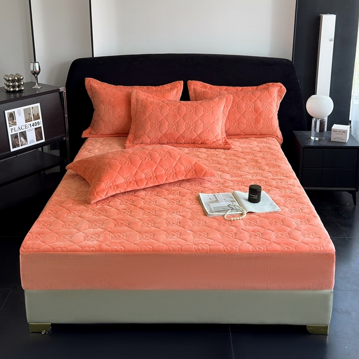 7V 2025新款牛奶绒床笠 奶桔