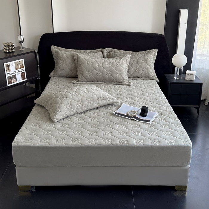 7V 2025新款牛奶绒床笠 银灰