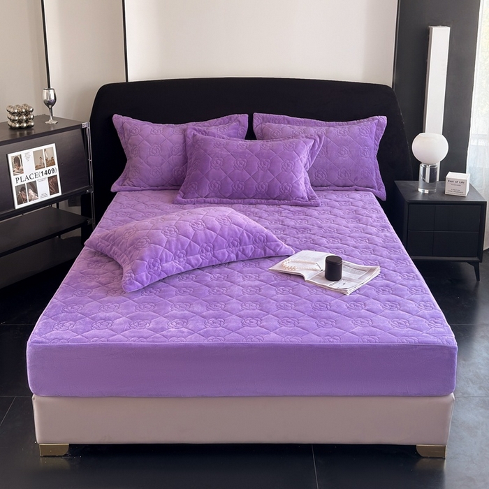 7V 2025新款牛奶绒床笠 魅紫