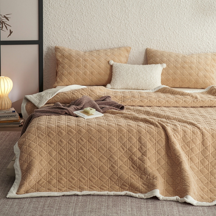 91家纺网 家纺一手货源 找家纺 （总）良品汇馆 2025【牛奶绒午睡毯】牛奶绒午睡毯子加厚纯色休闲沙发盖毯