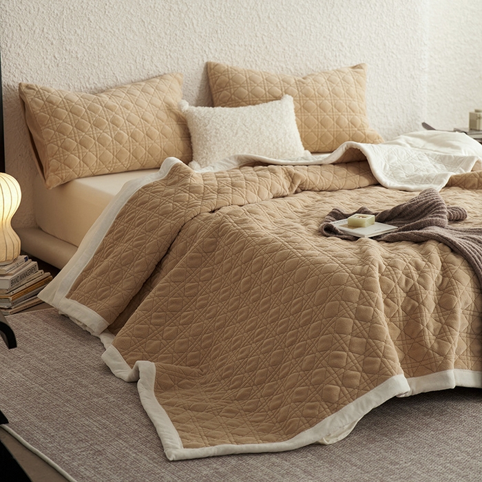 91家纺网 家纺一手货源 找家纺 （总）良品汇馆 2025【牛奶绒午睡毯】牛奶绒午睡毯子加厚纯色休闲沙发盖毯