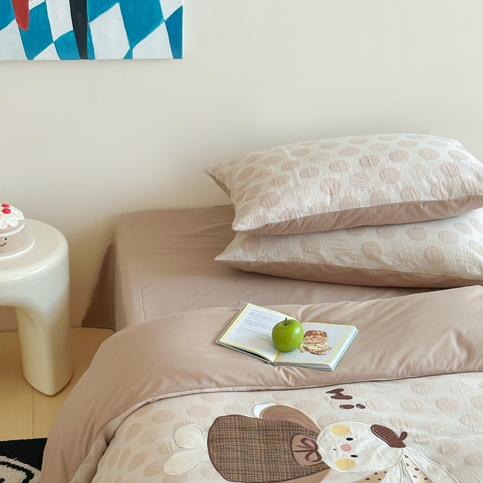 91家纺网 家纺一手货源 找家纺 （总）觅糖 2025新款全棉水洗色织波点提花贴布绣系列