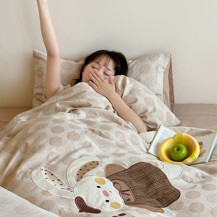 91家纺网 家纺一手货源 找家纺 （总）觅糖 2025新款全棉水洗色织波点提花贴布绣系列