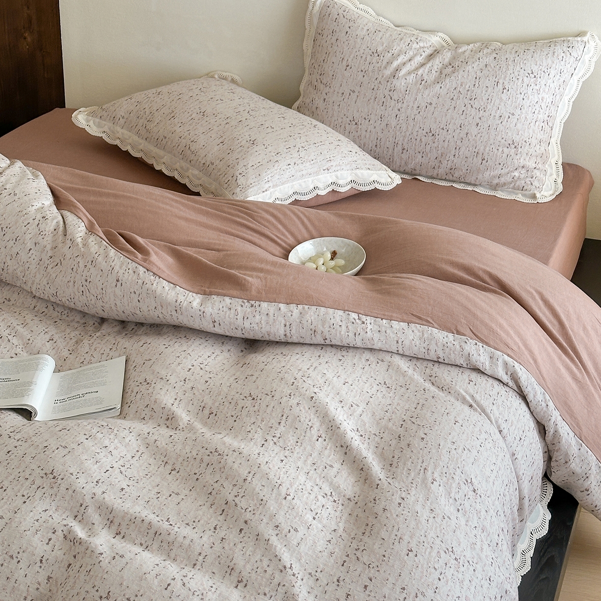 91家纺网 家纺一手货源 找家纺 （总）月夏 2025新款全棉色织四件套-星空点点系列