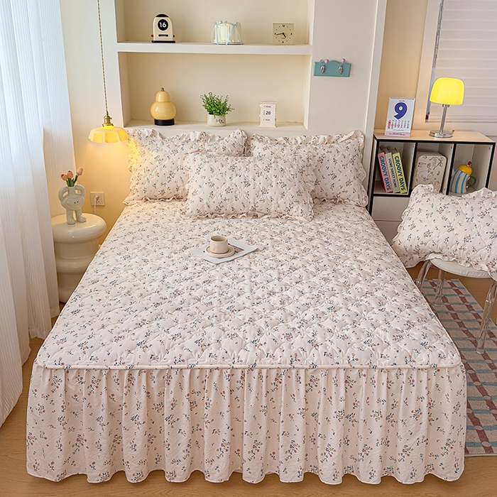 （总）鼎丰家纺 2025新款水洗皱皱纱夹棉床裙