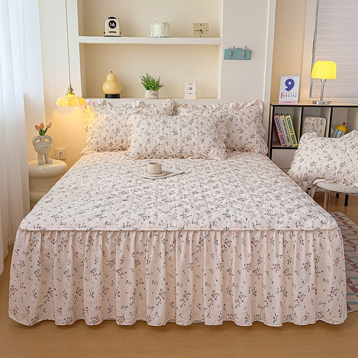 91家纺网 家纺一手货源 找家纺 （总）鼎丰家纺 2025新款水洗皱皱纱夹棉床裙