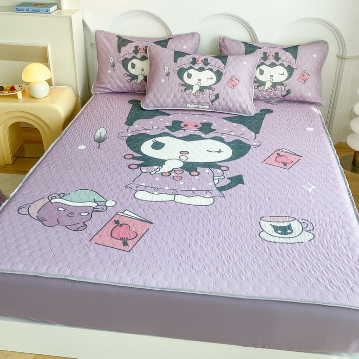 91家纺网 家纺一手货源 找家纺 （总）一电 2025新款牛奶丝凉席床笠可水洗凉感丝凉席学生宿舍单人裸睡空调席-系列二