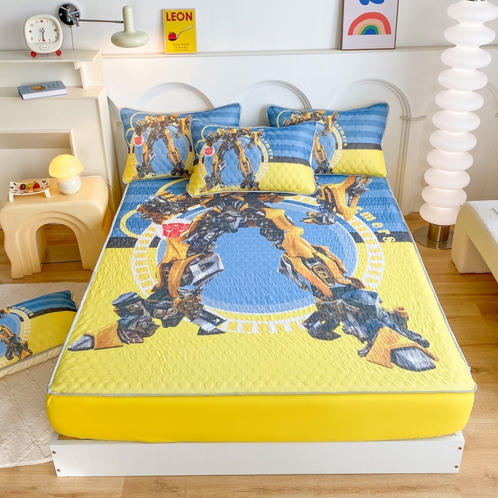 91家纺网 家纺一手货源 找家纺 一电 2025新款牛奶丝凉席床笠可水洗凉感丝凉席学生宿舍单人裸睡空调席-系列二 黄蜂机器人