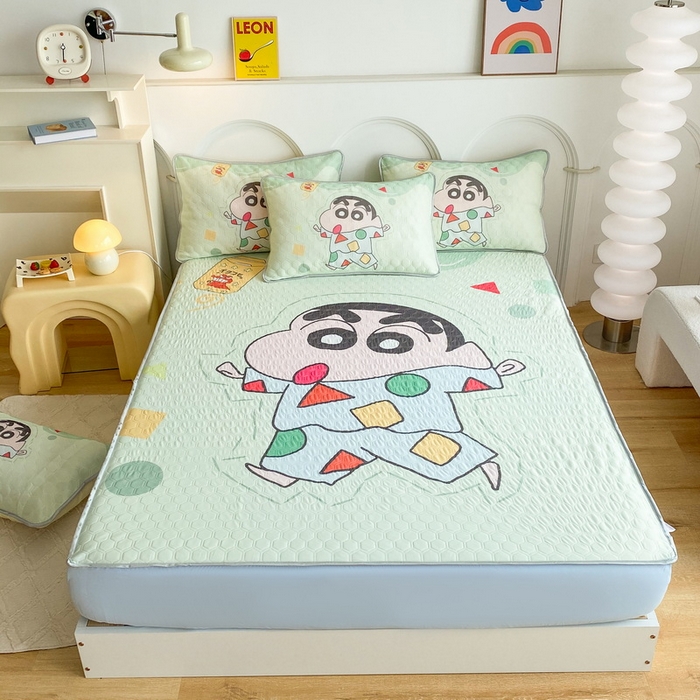 91家纺网 家纺一手货源 找家纺 一电 2025新款牛奶丝凉席床笠可水洗凉感丝凉席学生宿舍单人裸睡空调席-系列二 小新