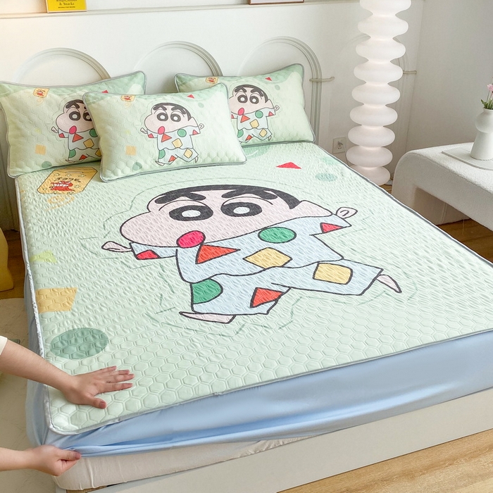 91家纺网 家纺一手货源 找家纺 一电 2025新款牛奶丝凉席床笠可水洗凉感丝凉席学生宿舍单人裸睡空调席-系列二 小新