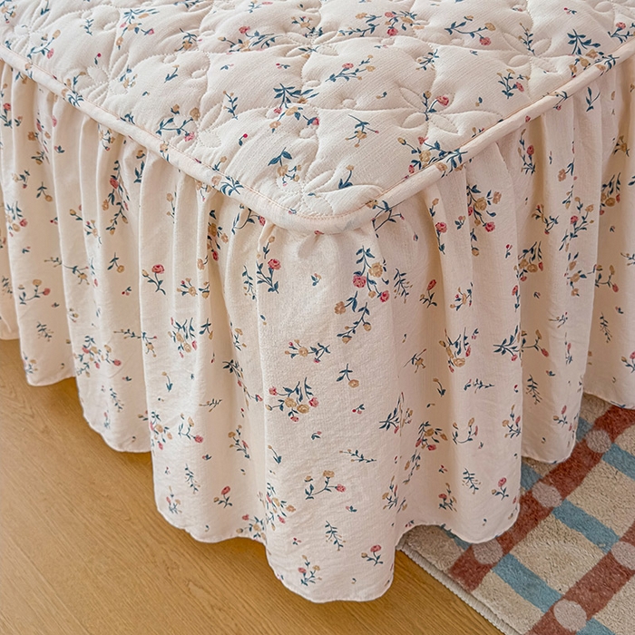 91家纺网 家纺一手货源 找家纺 （总）鼎丰家纺 2025新款水洗皱皱纱夹棉床裙