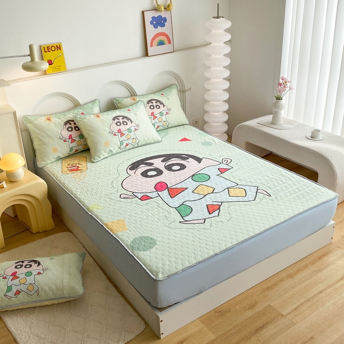 91家纺网 家纺一手货源 找家纺 一电 2025新款牛奶丝凉席床笠可水洗凉感丝凉席学生宿舍单人裸睡空调席-系列二 小新