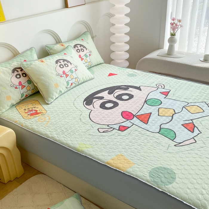 91家纺网 家纺一手货源 找家纺 一电 2025新款牛奶丝凉席床笠可水洗凉感丝凉席学生宿舍单人裸睡空调席-系列二 小新