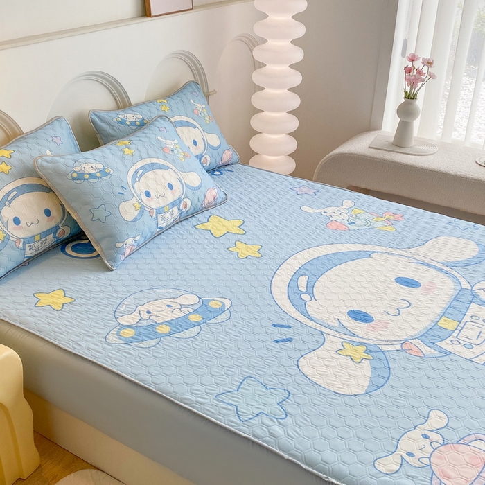 91家纺网 家纺一手货源 找家纺 一电 2025新款牛奶丝凉席床笠可水洗凉感丝凉席学生宿舍单人裸睡空调席-系列二 太空玉桂狗