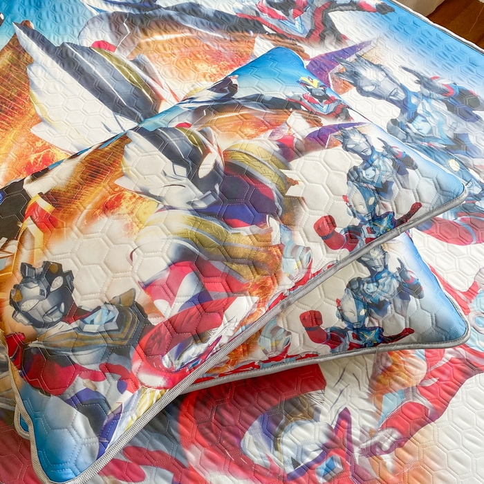 91家纺网 家纺一手货源 找家纺 一电 2025新款牛奶丝凉席床笠可水洗凉感丝凉席学生宿舍单人裸睡空调席-系列二 闪电奥特曼