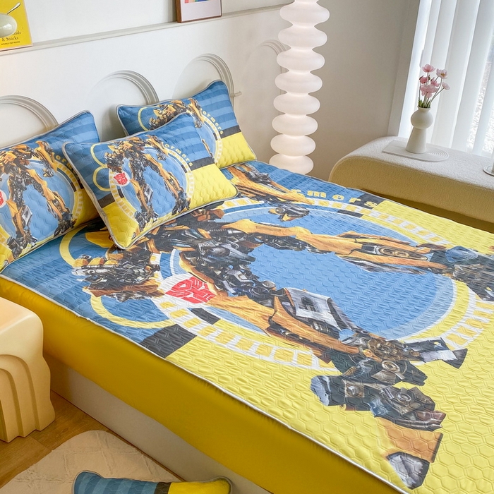 91家纺网 家纺一手货源 找家纺 一电 2025新款牛奶丝凉席床笠可水洗凉感丝凉席学生宿舍单人裸睡空调席-系列二 黄蜂机器人